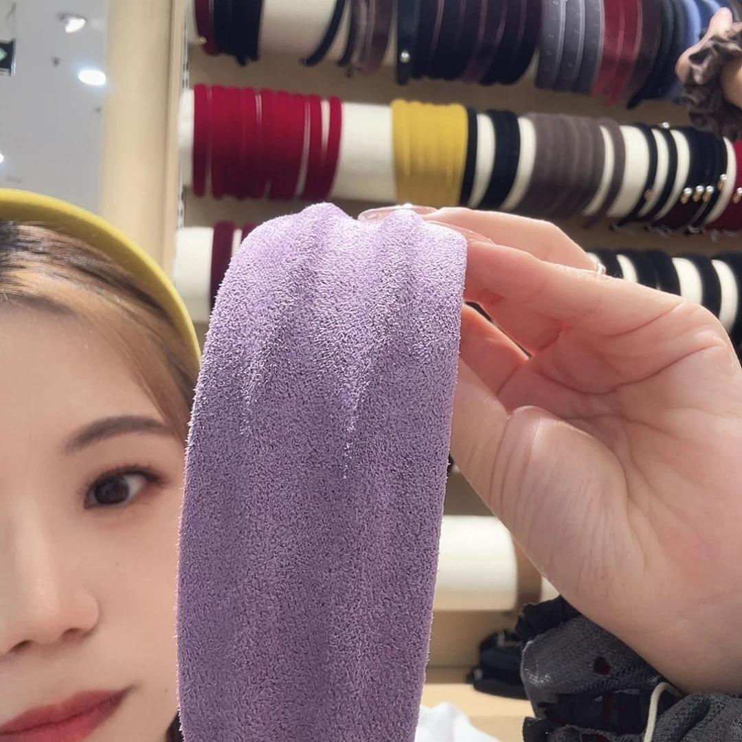 非金属仿珍珠紫色宽发箍