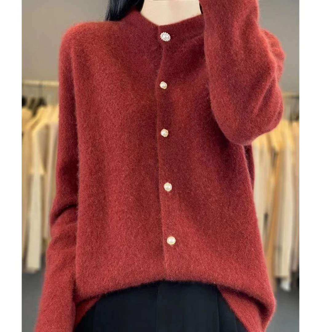 涵玖玥【100羊毛】立领新中式复古感开衫外套上衣鲁07-044