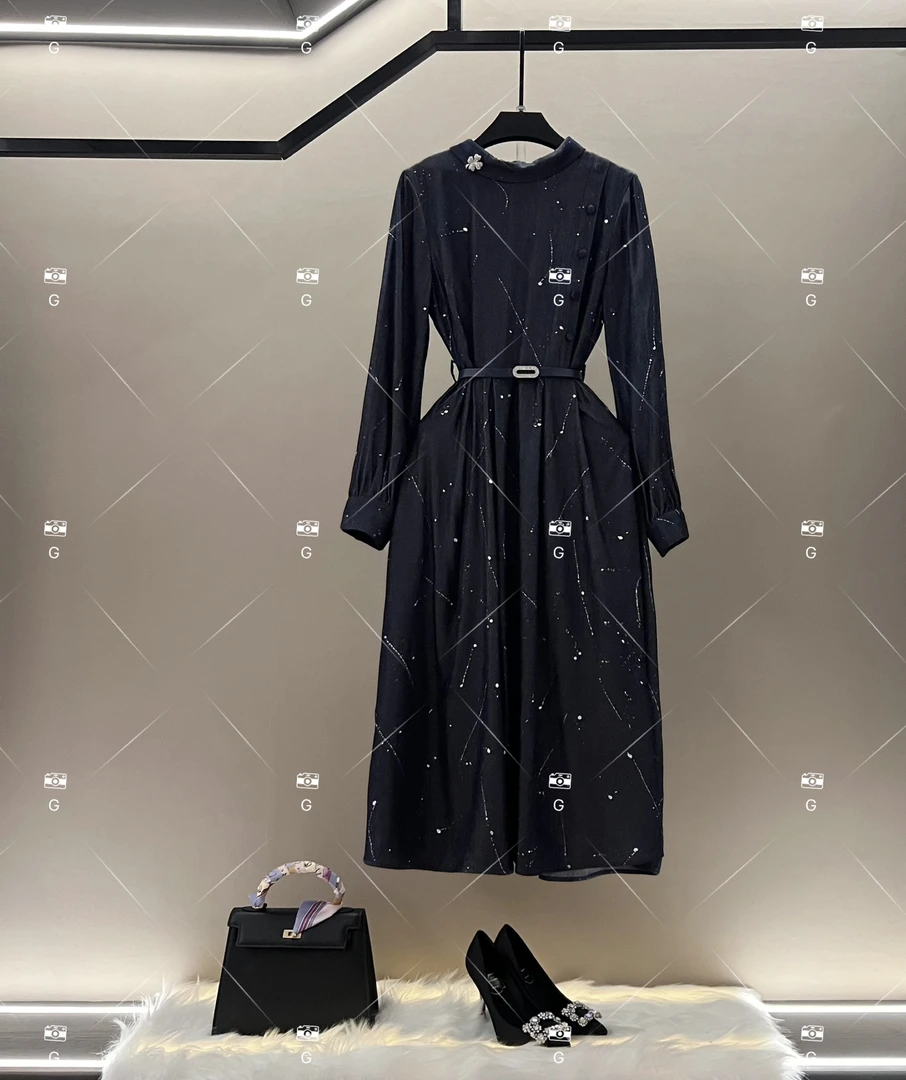 春夏丨设计师轻奢法式印花女士连衣裙 GS-57350
