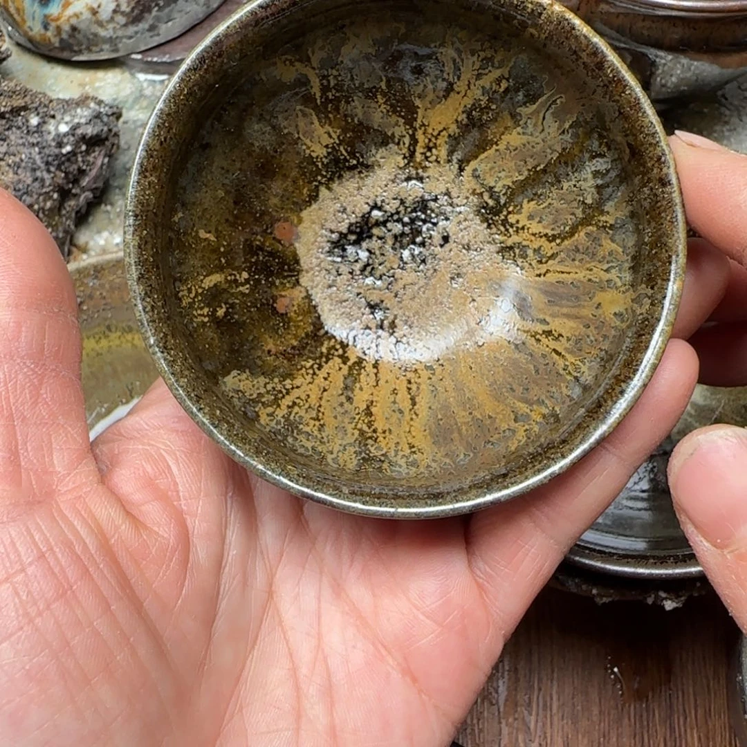 柴烧建盏茶盏茶杯470