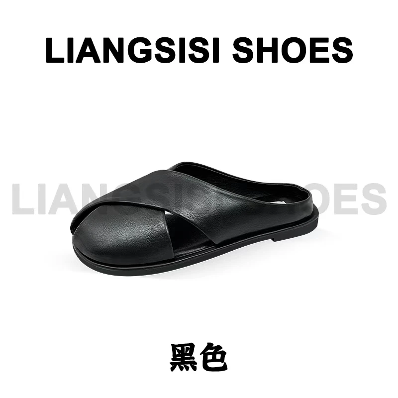 梁思思SHOES新款透气时尚百搭平底包头拖-XH603