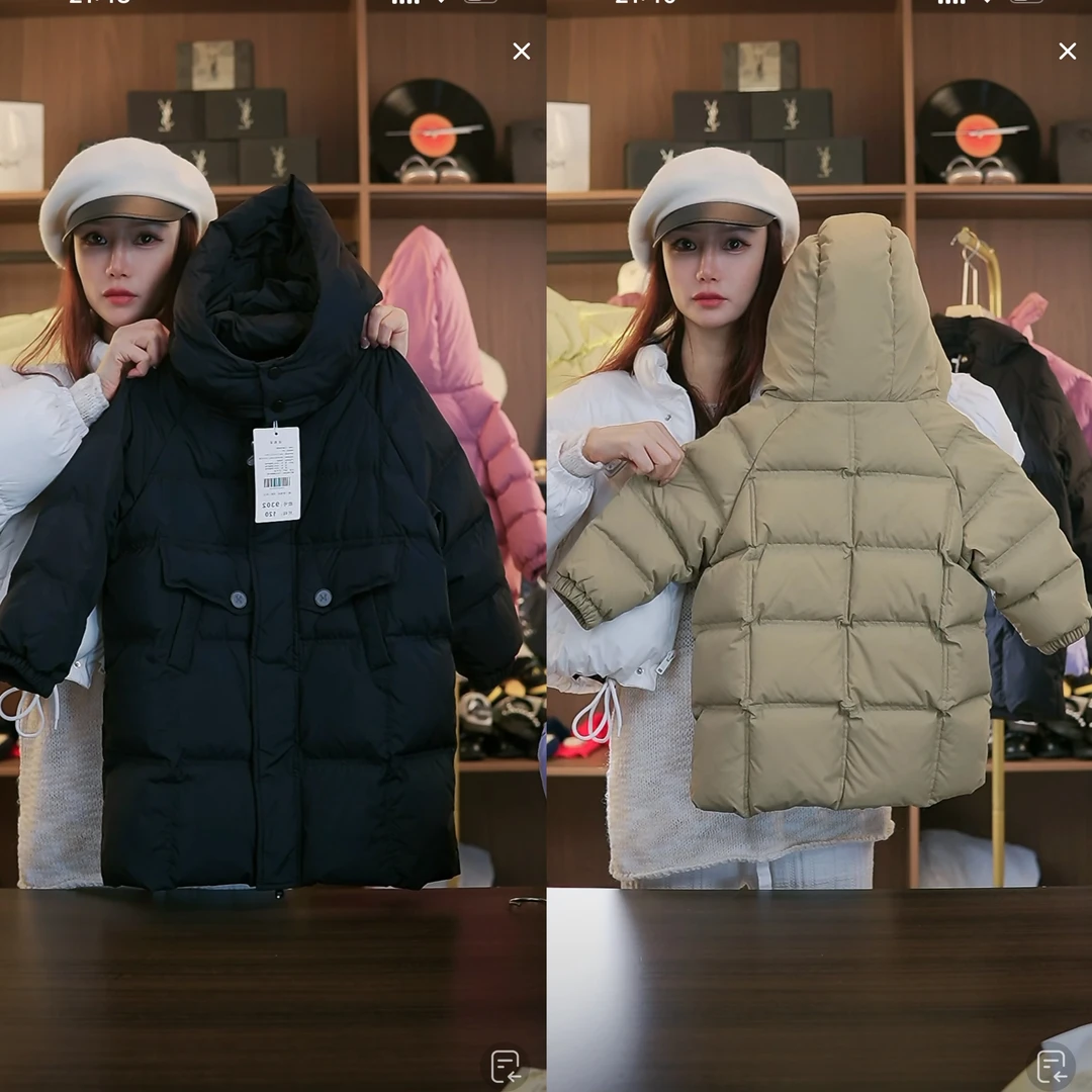 【Z1】2024新款白鸭绒羽绒服冬装洋气儿童加厚中长款外套A632