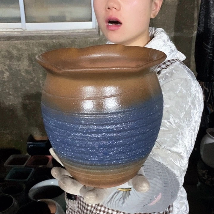 紫砂花盆瑕疵口18高20