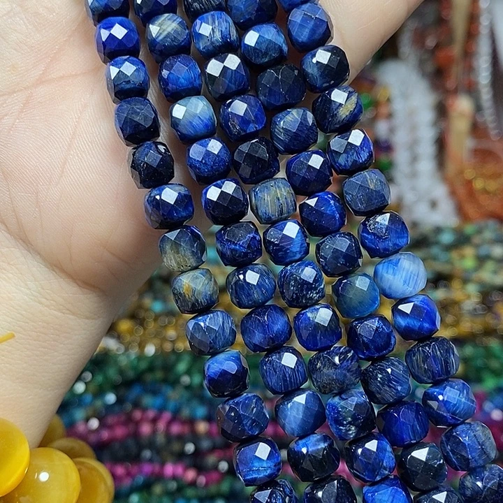 玛瑙/玉髓未镶嵌珠宝半成品虎眼切面方糖卡7.5mm