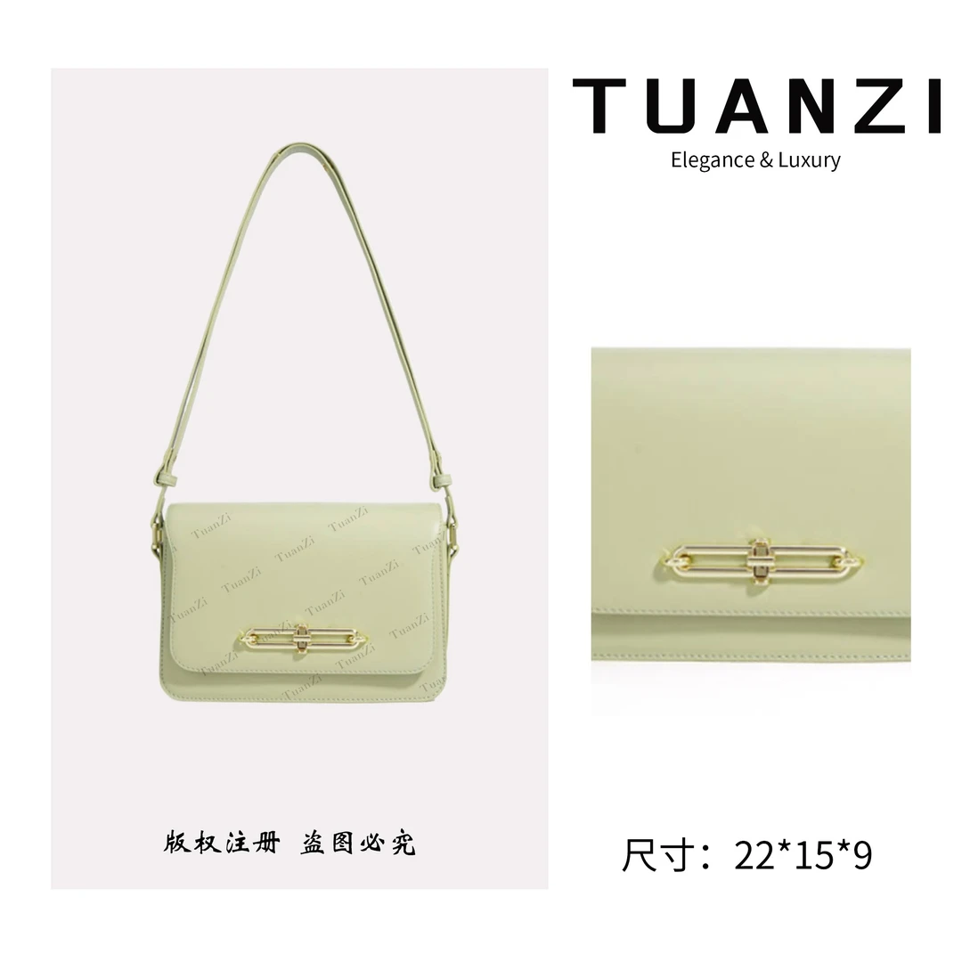 TUANZI『高端玩家』小众设计秋冬新款斜跨包 ZG-F-9530-苔藓绿