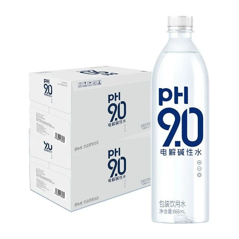 康师傅ph9.0电解质碱性水666ml/瓶高端饮用水家用健身整箱特卖yb
