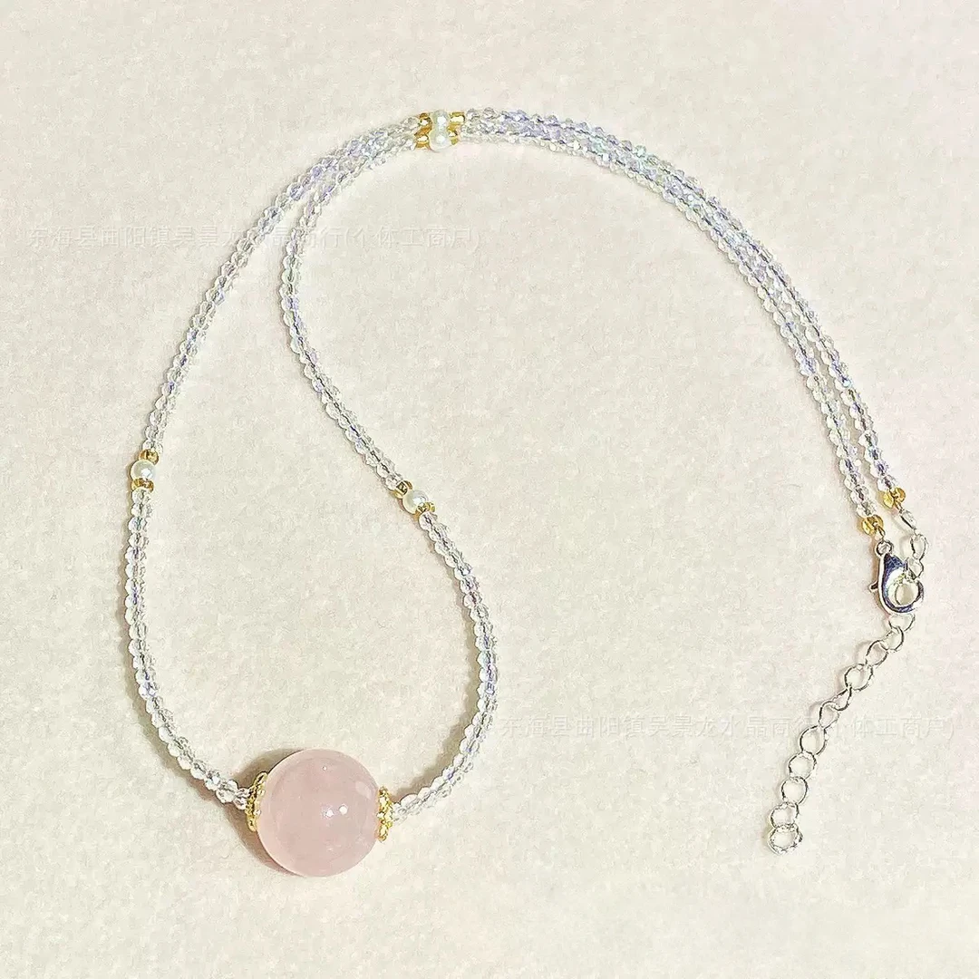 铜合金项链 阿媚轻奢水晶小众工厂直销项链百搭饰品锁骨链A421