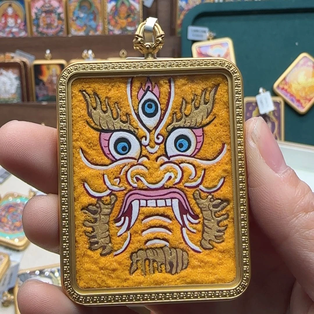 吊坠木**i古祥手绘唐卡
