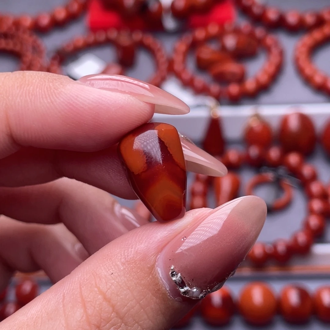 南红玛瑙未镶嵌其他精品10.9mm瓦西玫红双色三通