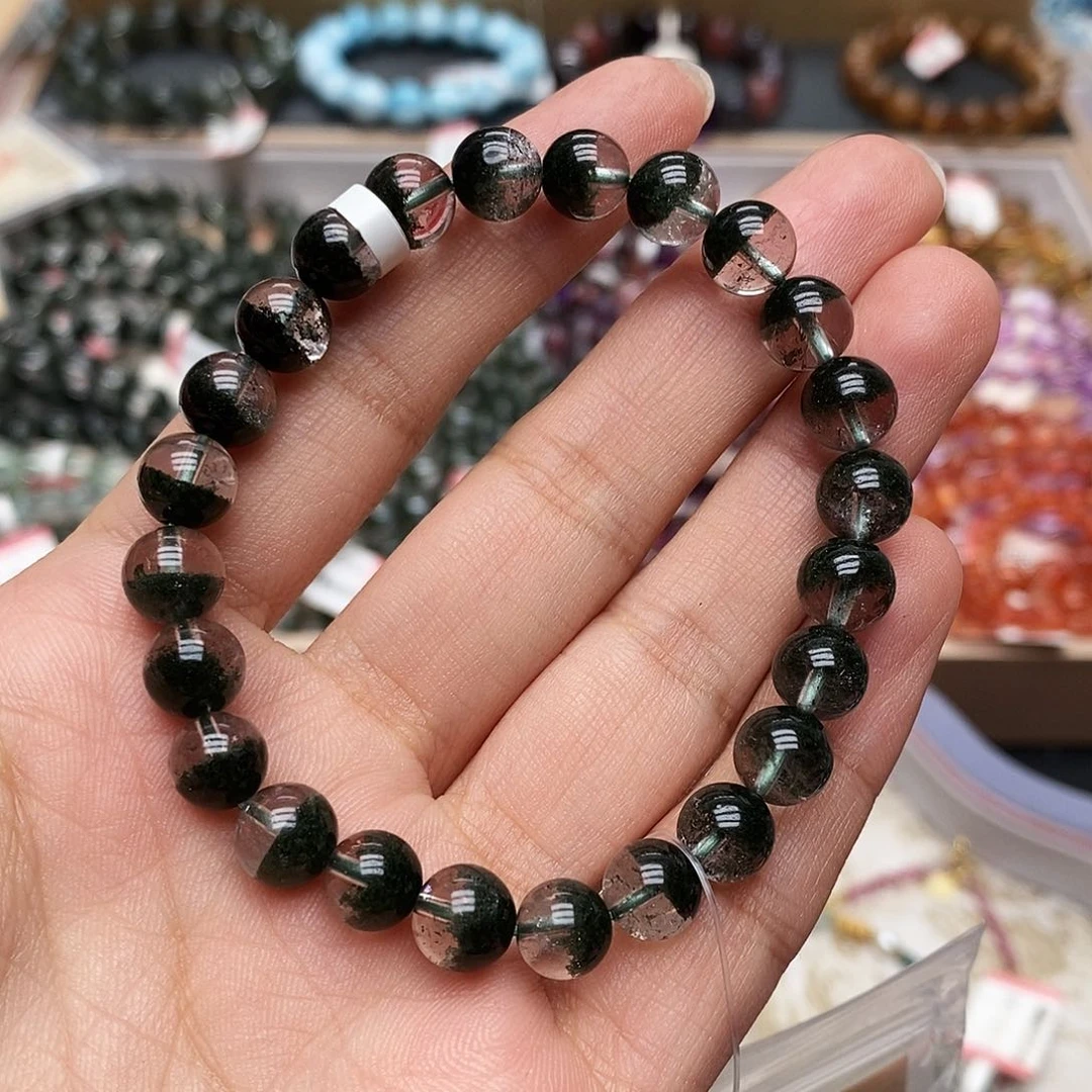 未镶嵌手链水晶绿幽灵聚宝盆半盆8m G598