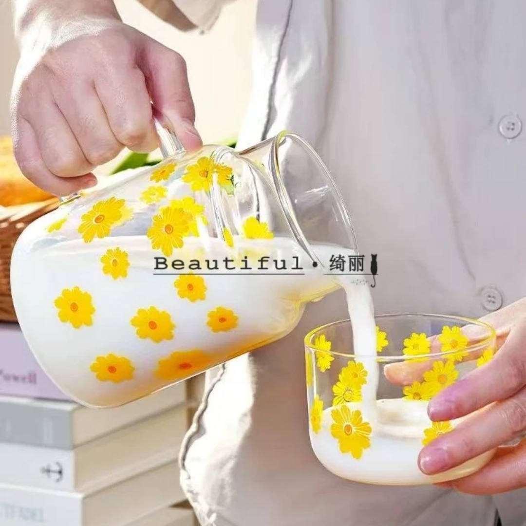 一壶一杯-轻奢小雏菊冷水壶新款凉水壶耐高温家用大容量泡茶壶