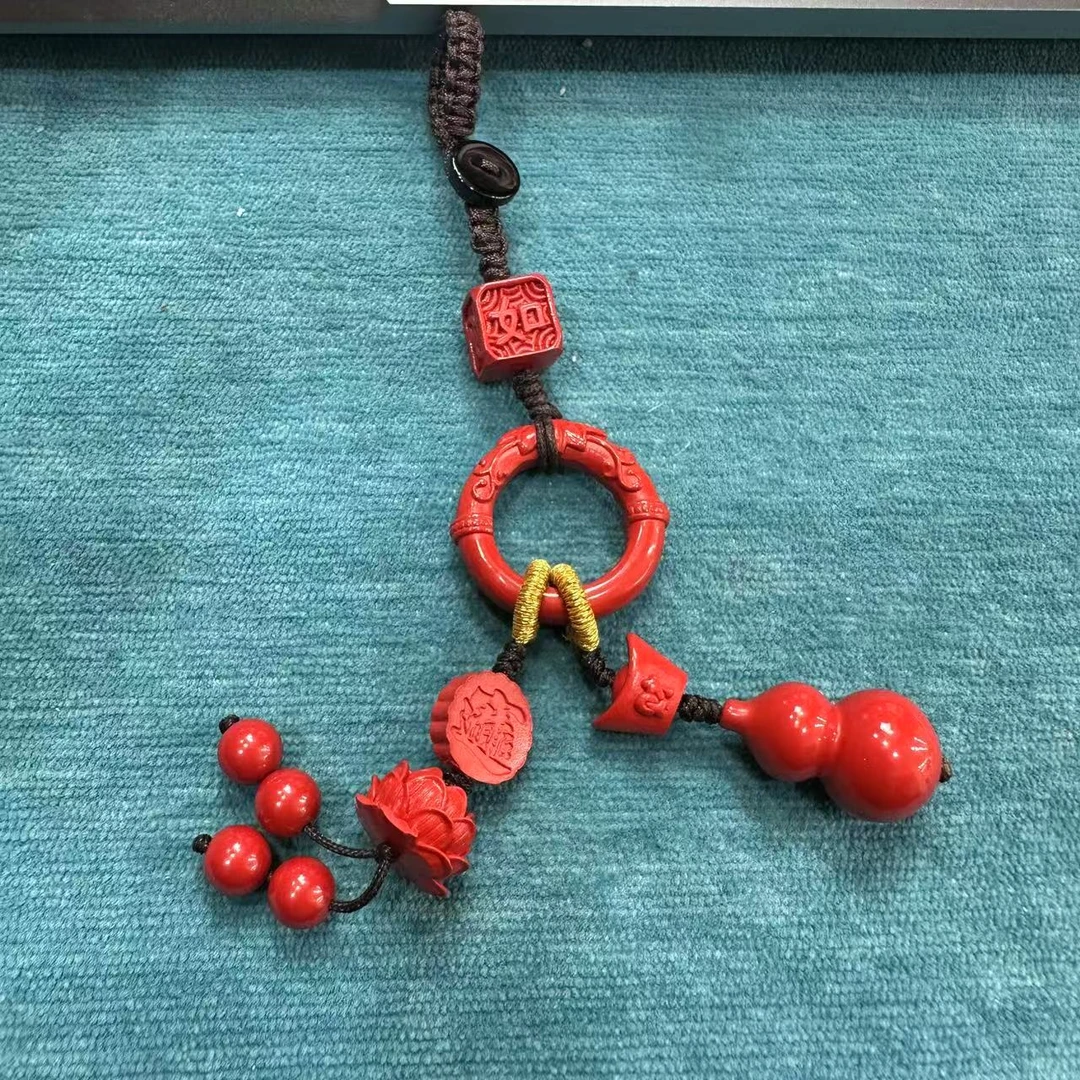 含辰砂工艺品高含量朱砂水飞砂葫芦设计款精心包包挂