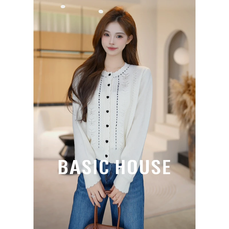 Basic House/百家好琥珀流光羊毛针织衫女秋新款上衣B1195B56B72