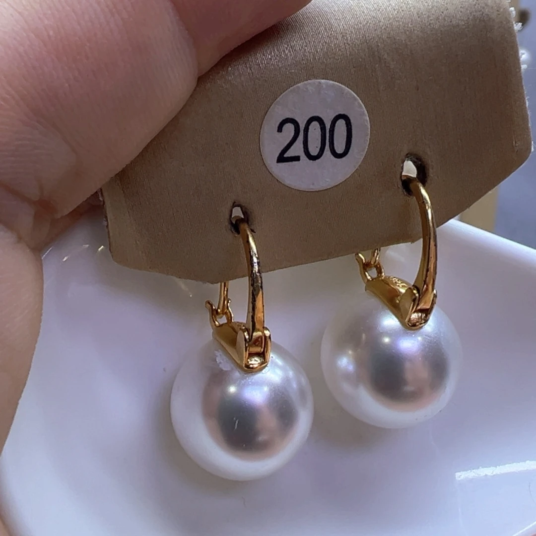 银S925镶嵌淡水珍珠耳饰