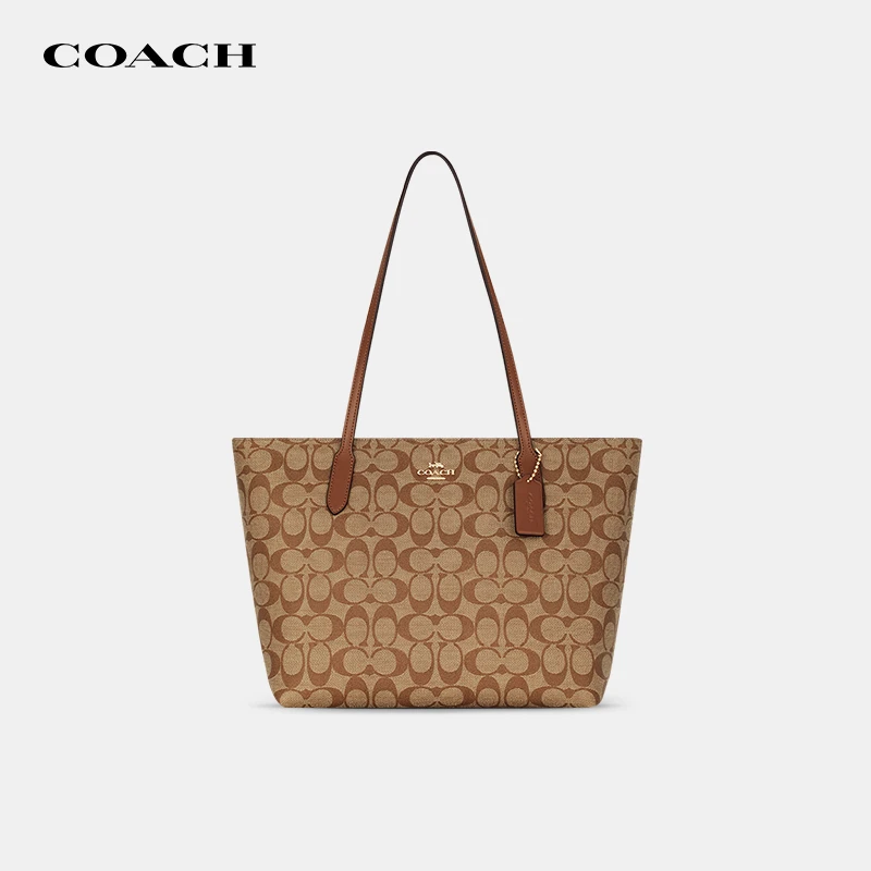 COACH/蔻驰【品牌授权】Zip TOP 30系列经典C纹托特包 4455IME74