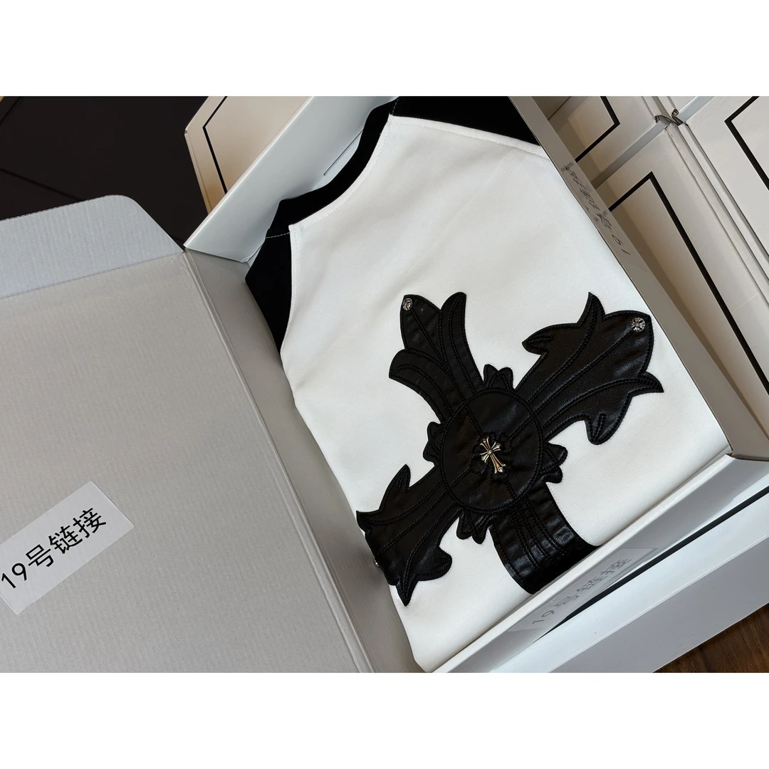 【克家】2025年夏克罗百搭潮流皮标针织短袖圆领T恤 T007