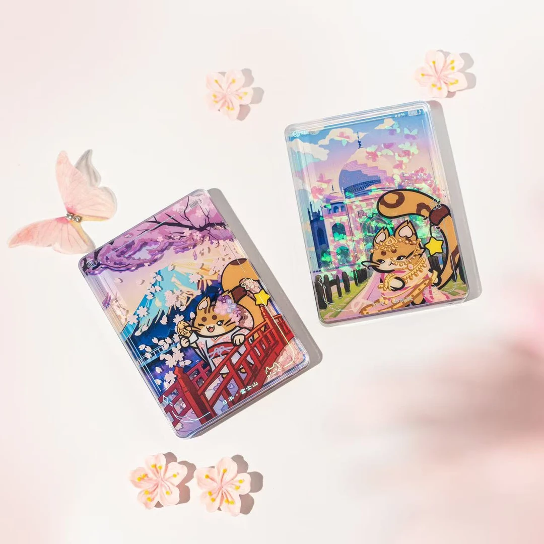 超精致旅行文创猫猫流麻冰箱贴特调流沙高定流麻冰箱贴随机普通款