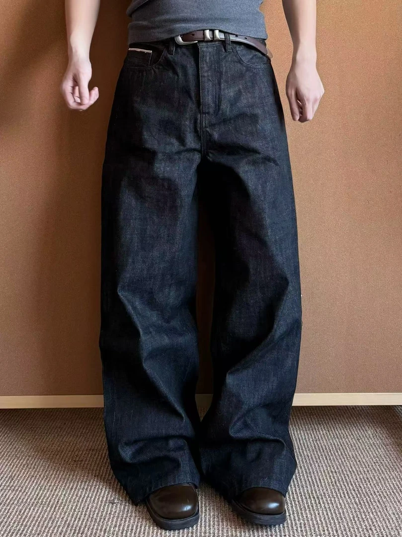 Xanvas三色25版年度王炸14.5oz赤耳原牛直筒阔腿A字牛仔裤廓形款