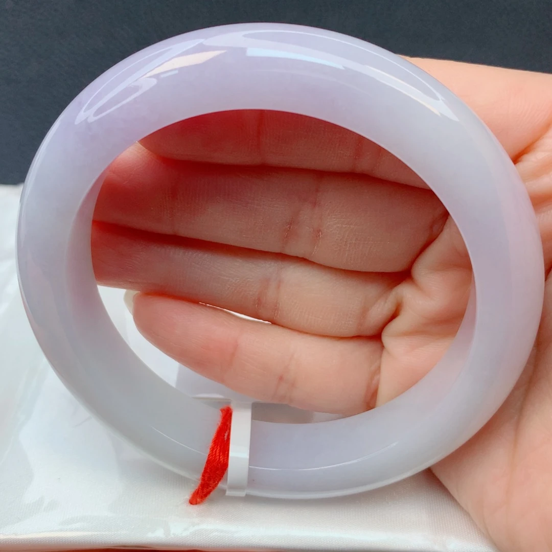 翡翠未镶嵌手镯58-59胶润紫罗兰