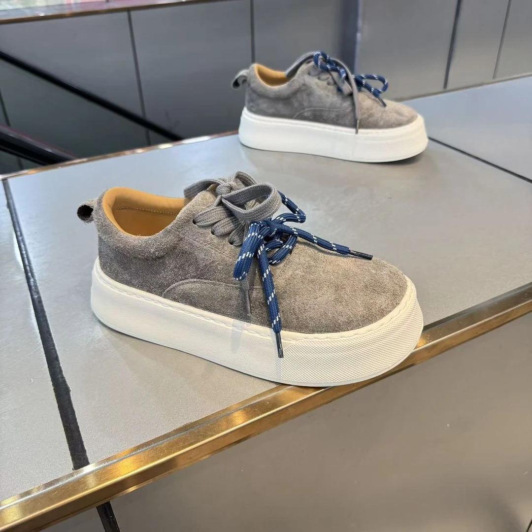 男鞋2025秋冬新款轻奢时尚松糕鞋厚底增高潮男韩版休闲宽脚鞋子男