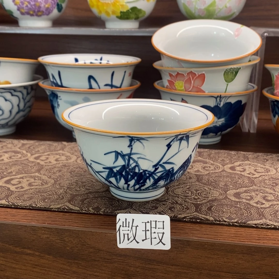 釉下彩老陶泥手工绘制