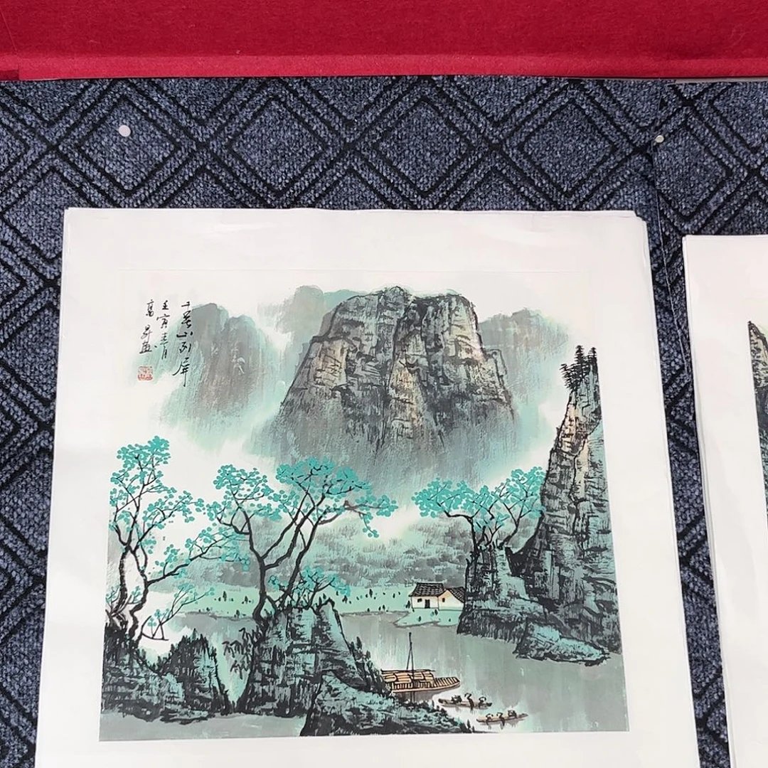 青***行国画高升老师三尺斗方山水奇