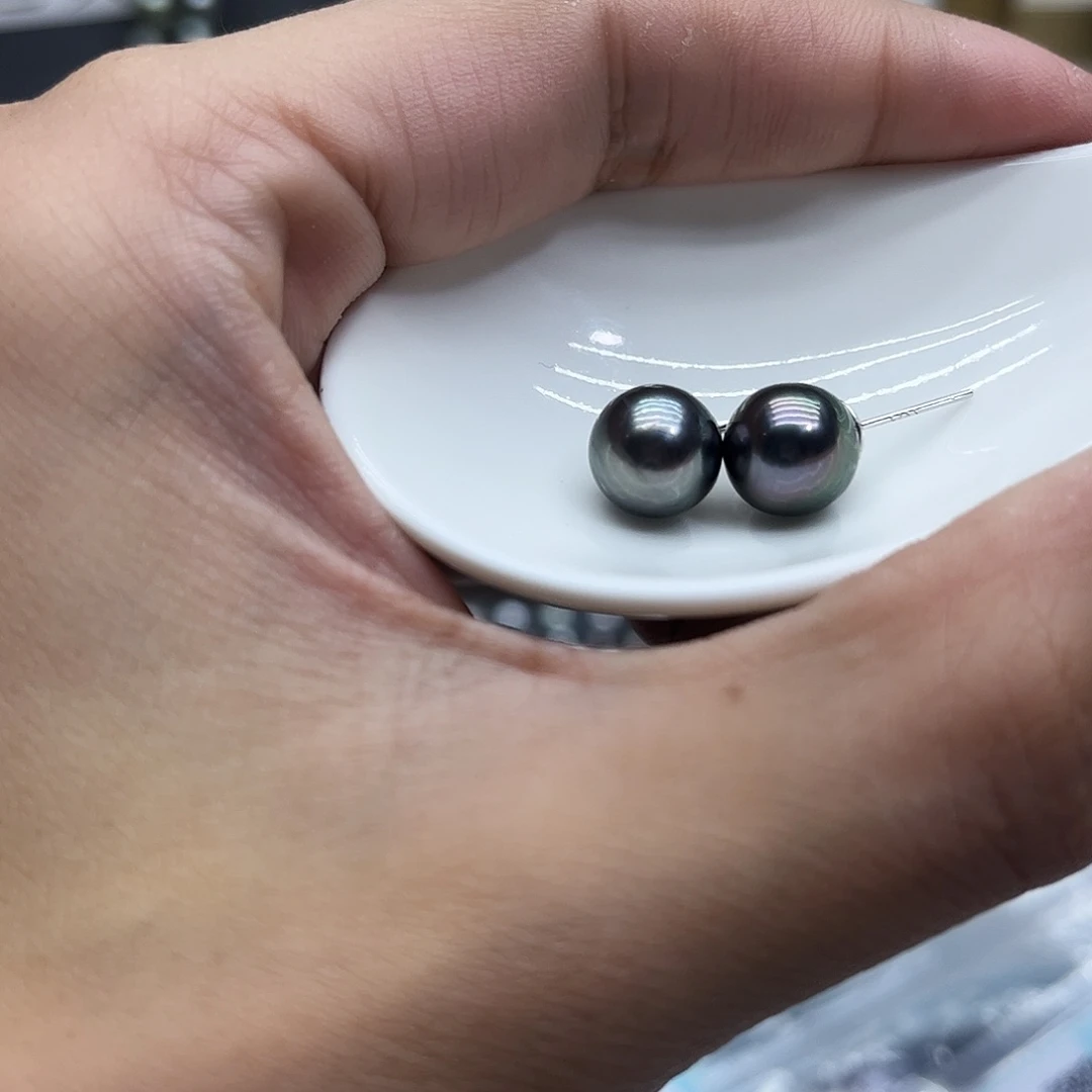 银S925镶嵌耳饰海水珍珠