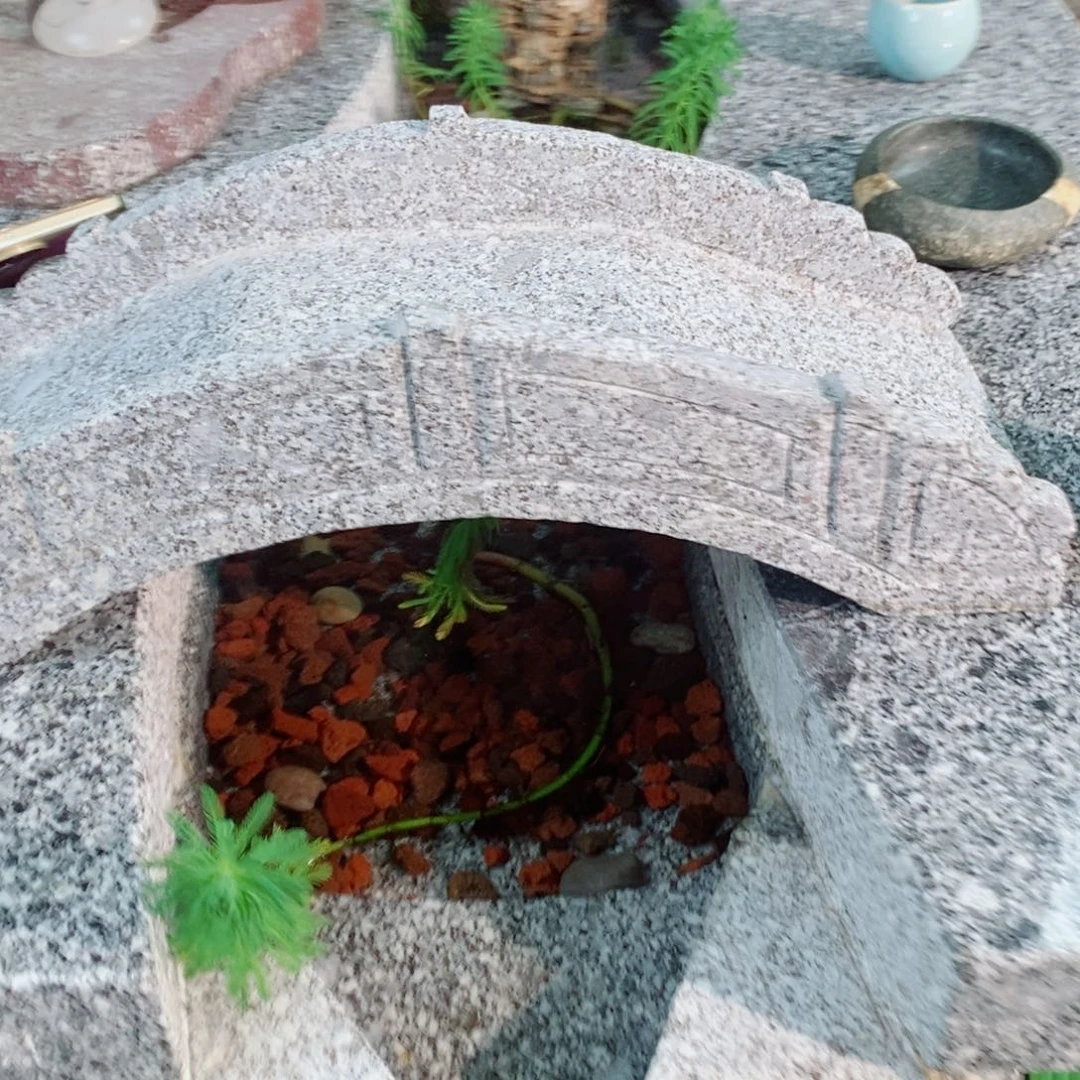 合成树脂花岗岩小石桥石桌摆件