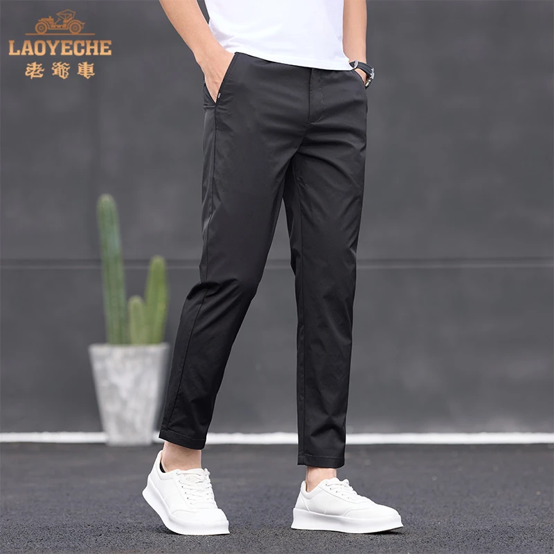 老爷车2025新款男士九分休闲裤子弹力直筒夏季款时尚百搭休闲裤