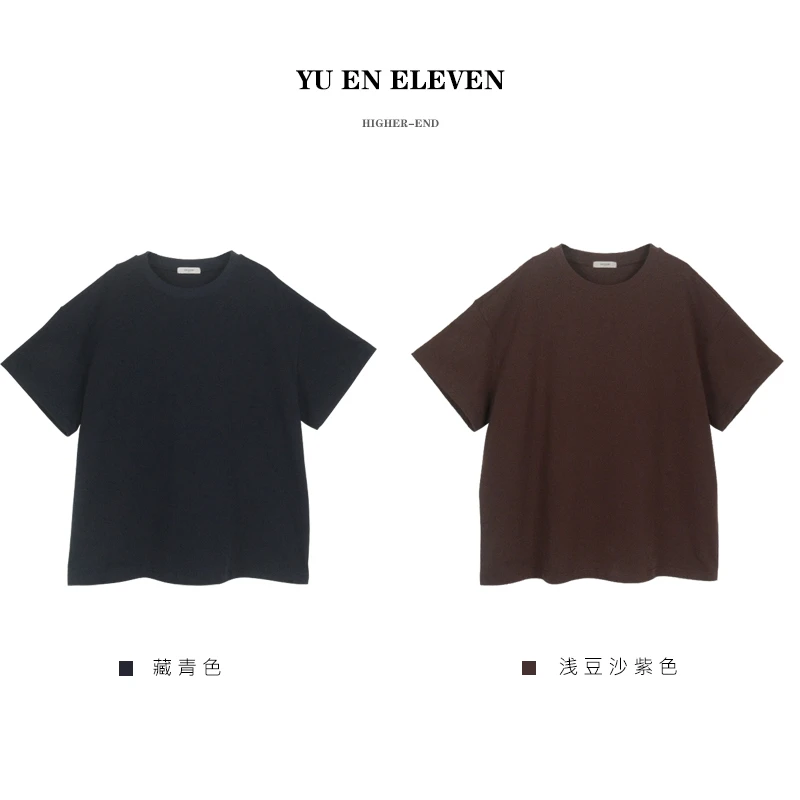 YUEN ELEVEN屿恩自制【大版T恤裙】休闲宽松圆领百搭简约韩版短袖