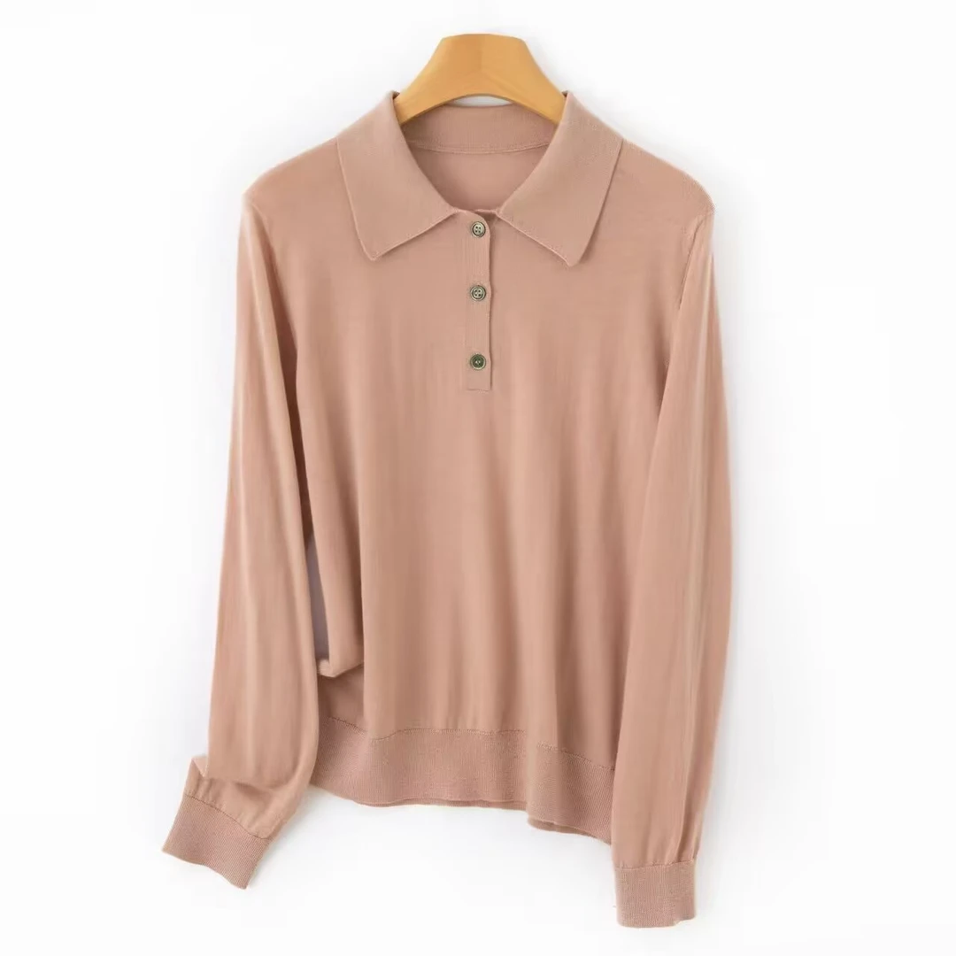 【纯绒 精纺 康赛妮系列 POLO领套头衫】针织打底衫 经典百搭款
