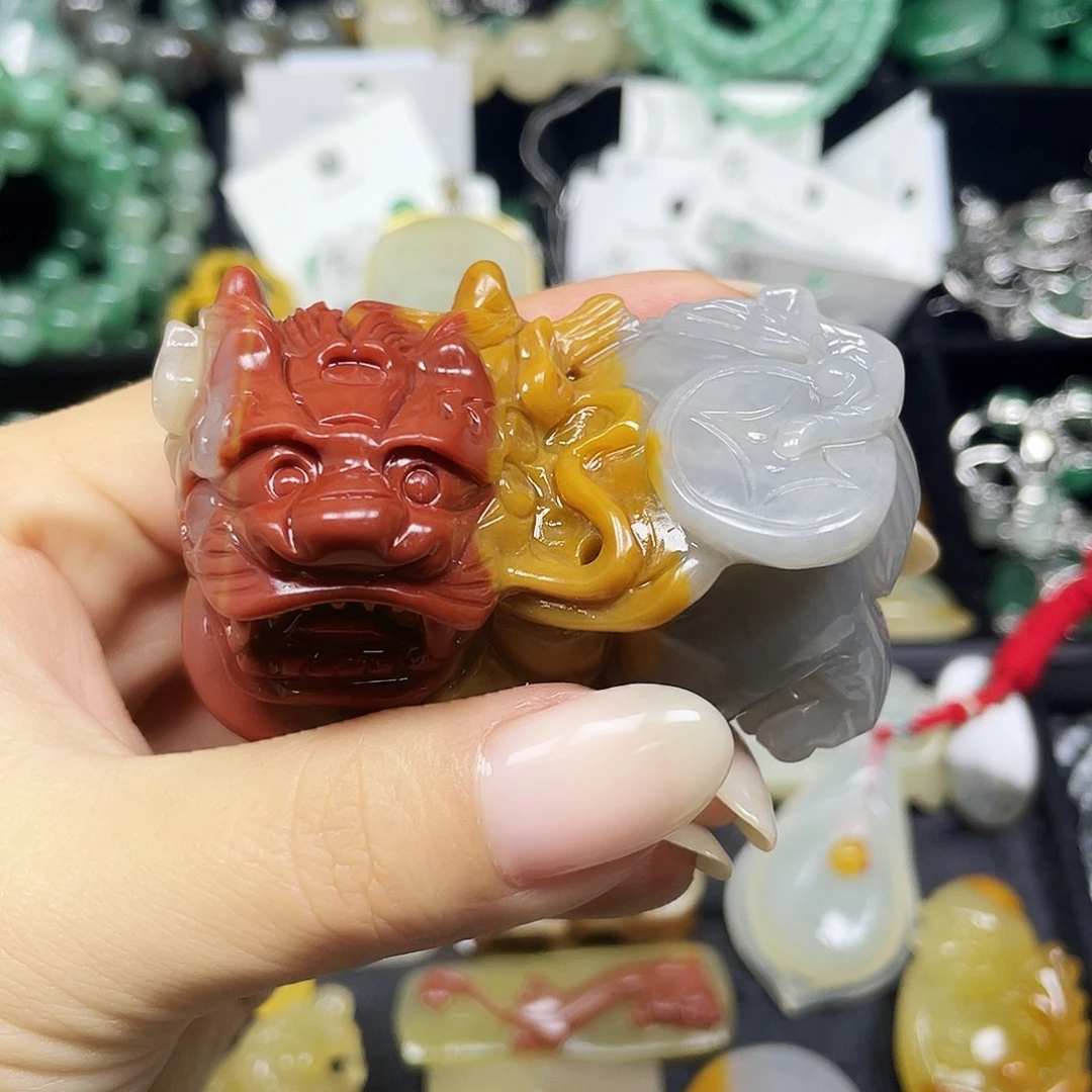 石英质玉（黄龙玉）未镶嵌吊坠(不含链)