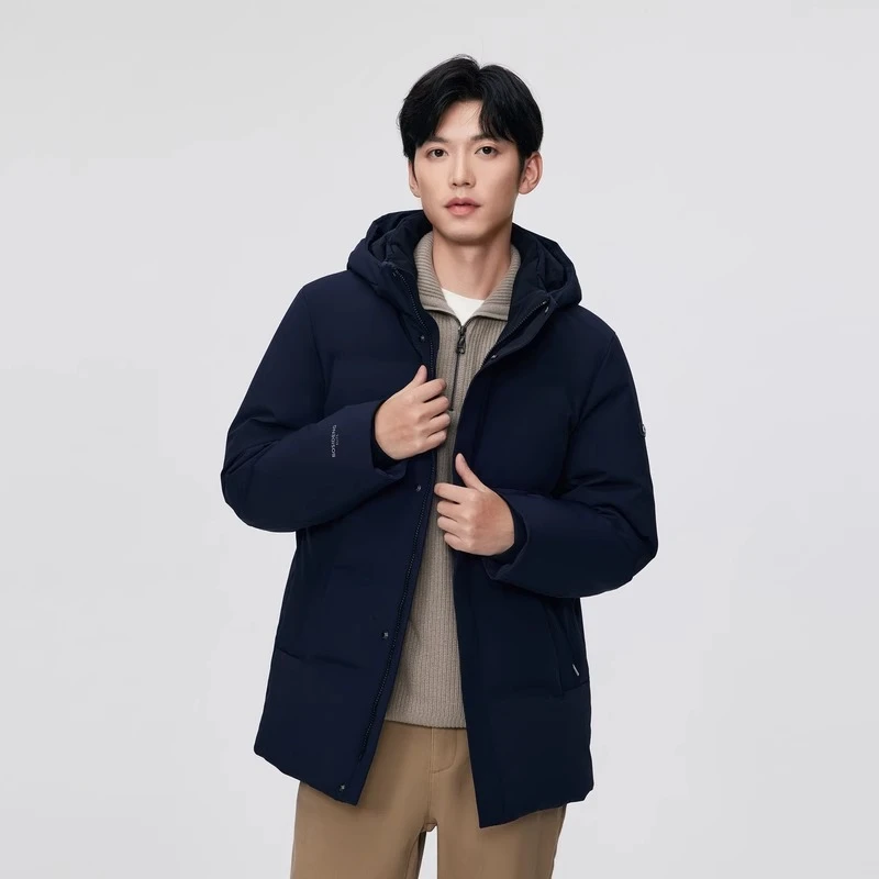 【商务鹅绒】波司登羽绒服2024新款加厚保暖连帽男士外套B40144113