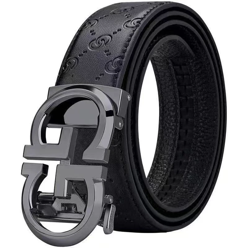 男士自动扣高档双G韩版真牛皮皮带ol男款