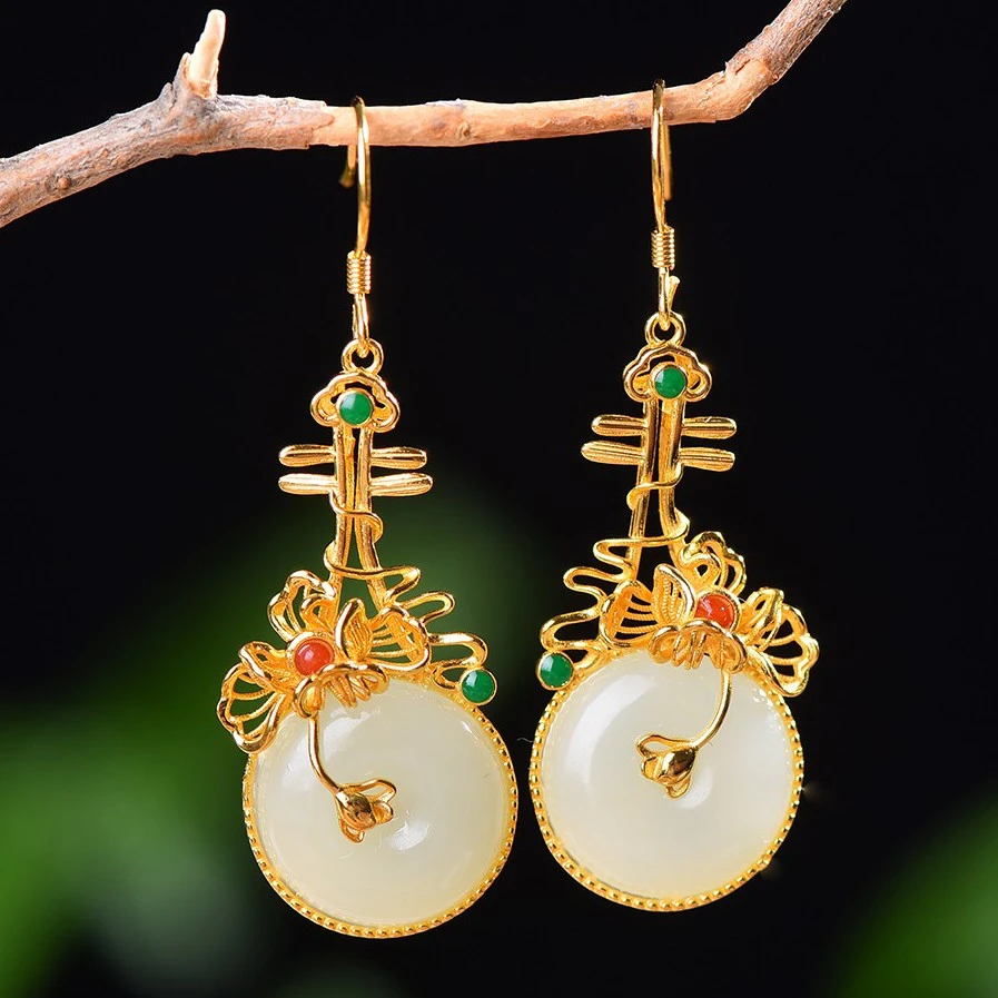 17号和田玉新中式耳坠