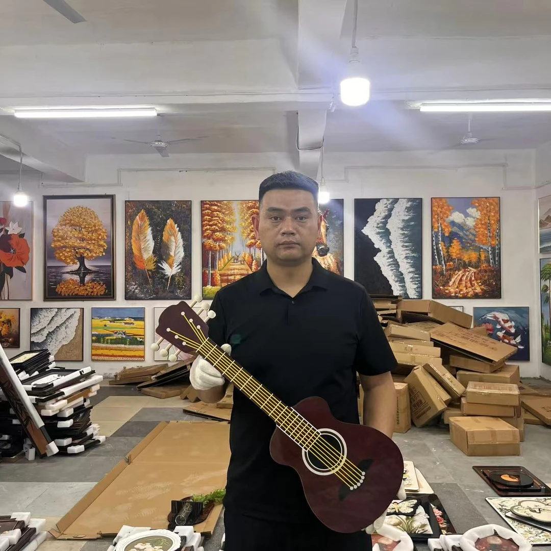 晶瓷BB现代卡通雕刻小提琴客厅沙发背景墙挂画高级感挂画