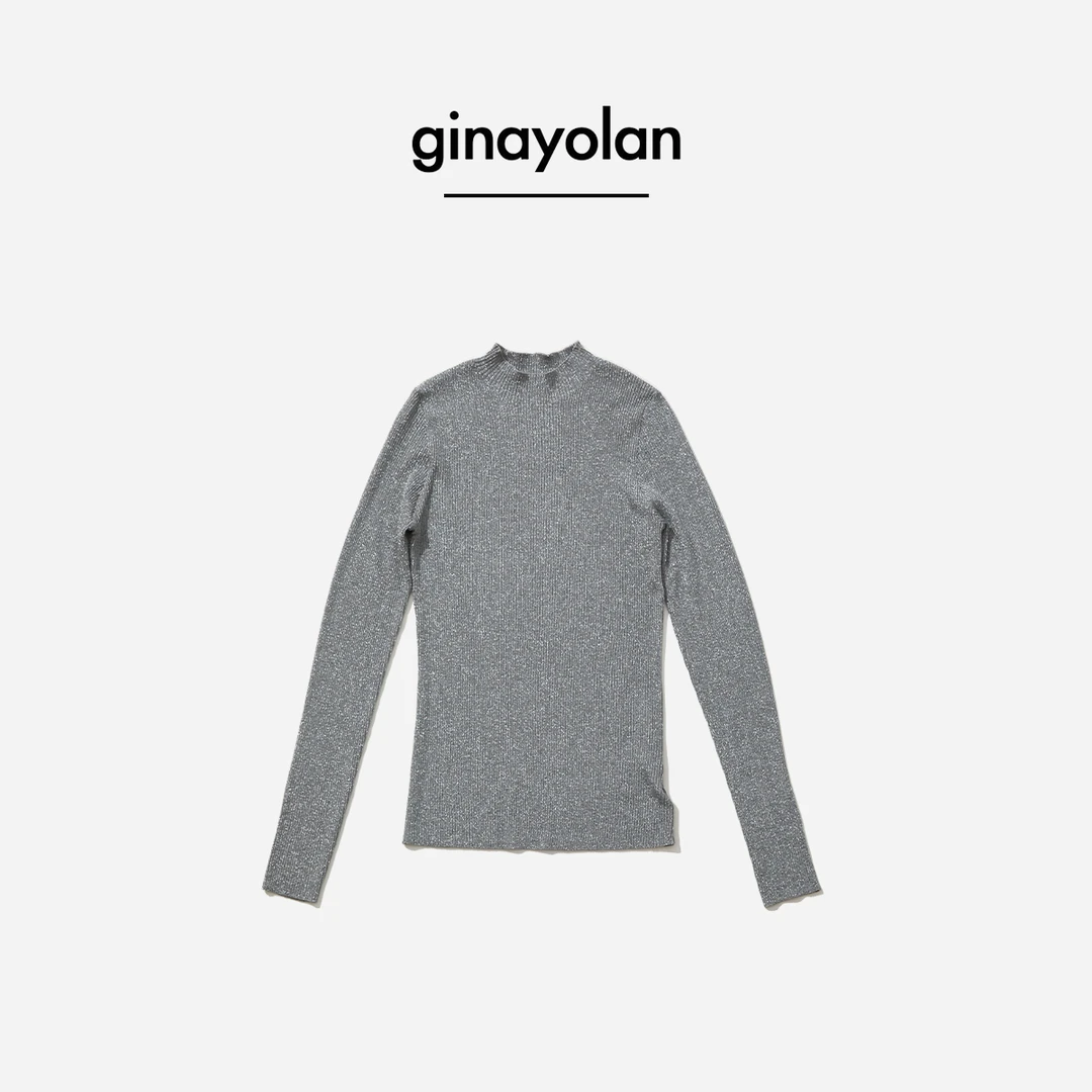 GINAYOLAN/瑾颜【进店款】意大利水晶纱线百搭打底针织衫GY4963