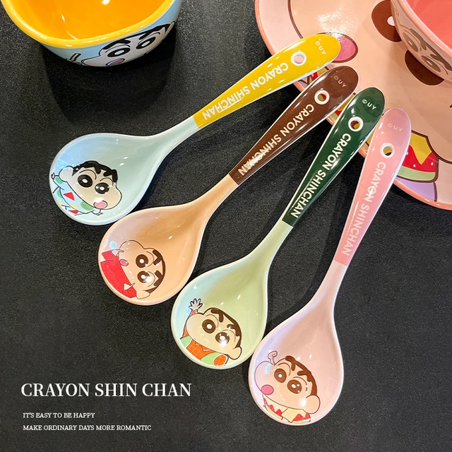 蜡笔小新陶瓷汤勺大号盛汤舀粥家用厨房长柄勺子粥勺面勺调羹汤匙