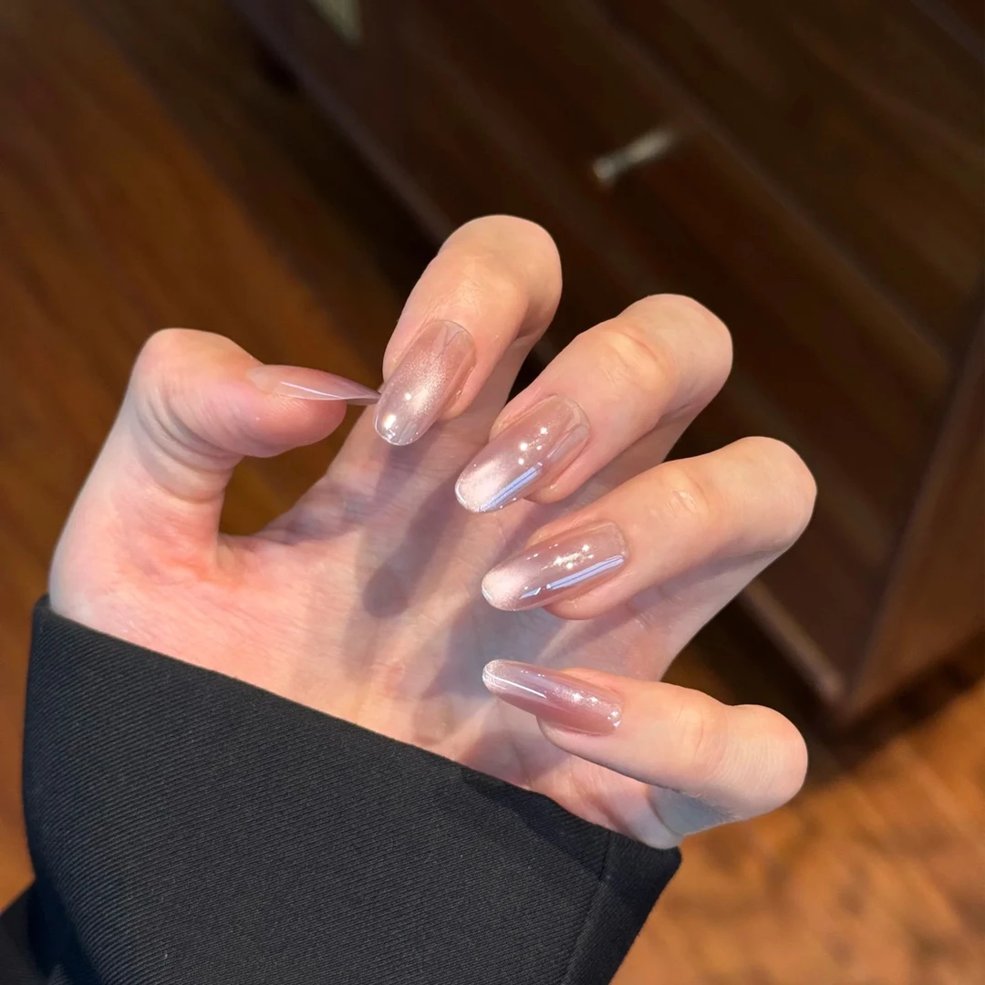 【绝绝紫】电镀紫色渐变猫眼高级感纯欲百搭穿戴甲片爆款日常气质