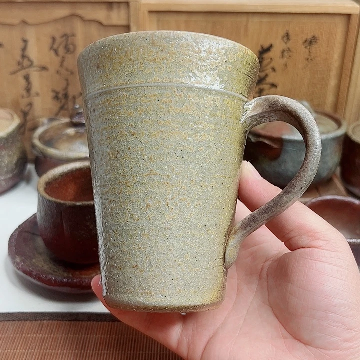 备前烧，马克杯，底部飞皮