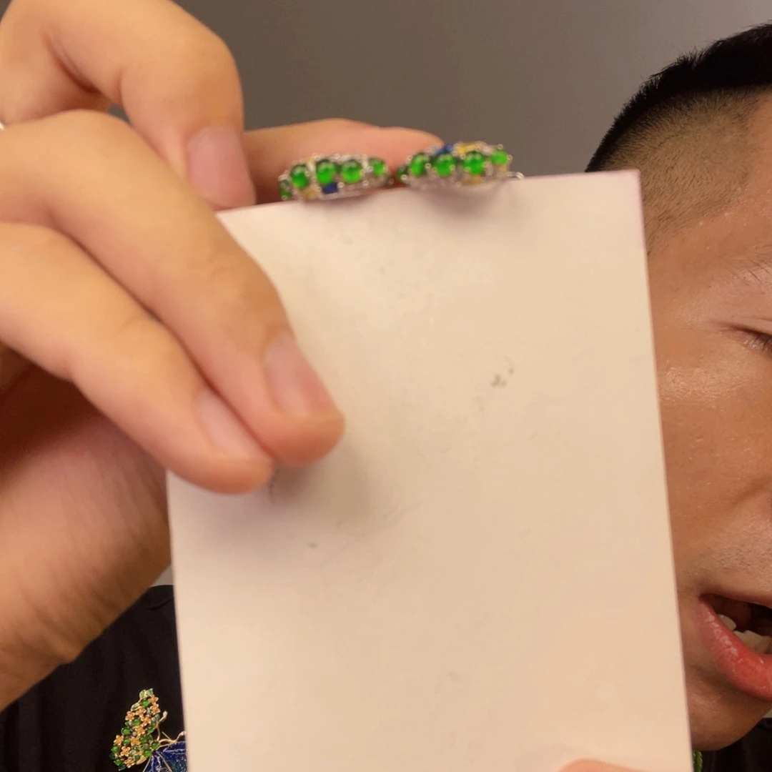 翡翠未镶嵌颈饰一对