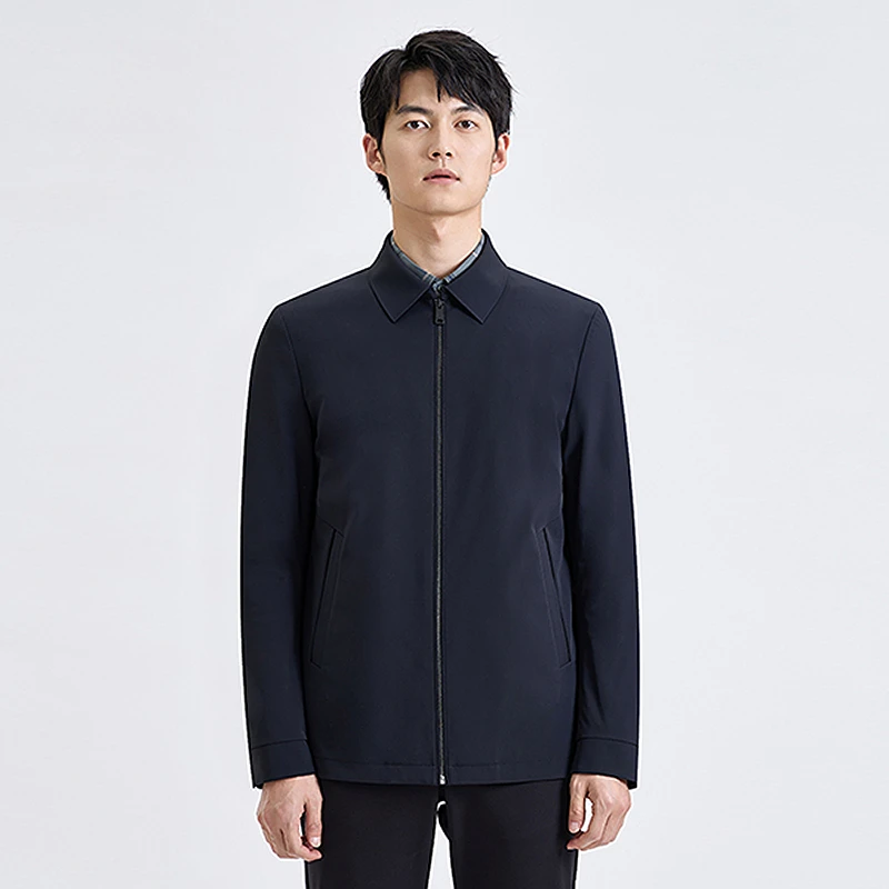 柒牌【夹克羽绒商务】休闲翻领羽绒服保暖外套