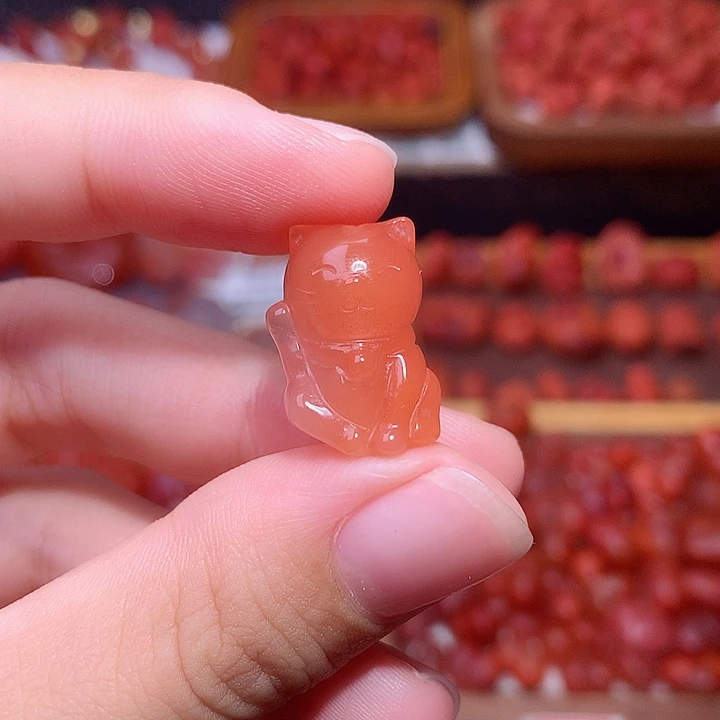 南红玛瑙未镶嵌南红招财喵