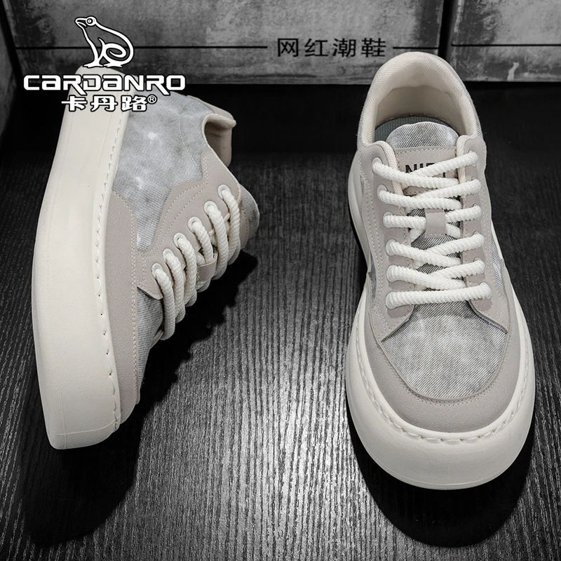 意大利卡丹路男鞋夏季透气软底防滑帆布鞋男百搭潮流运动休闲板鞋