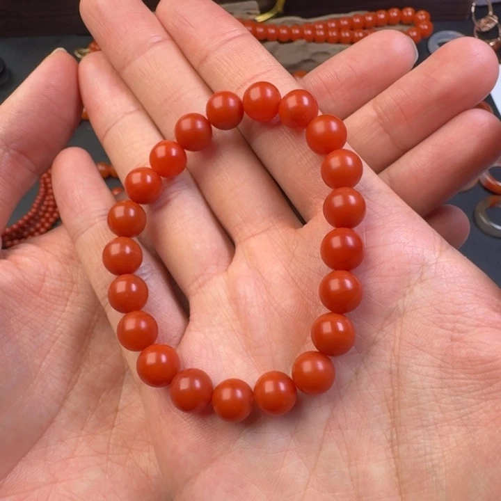 南红玛瑙合金手链