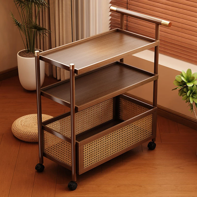 家用可移动小推车收纳置物架手推车客厅沙发边几茶几零食收纳架子