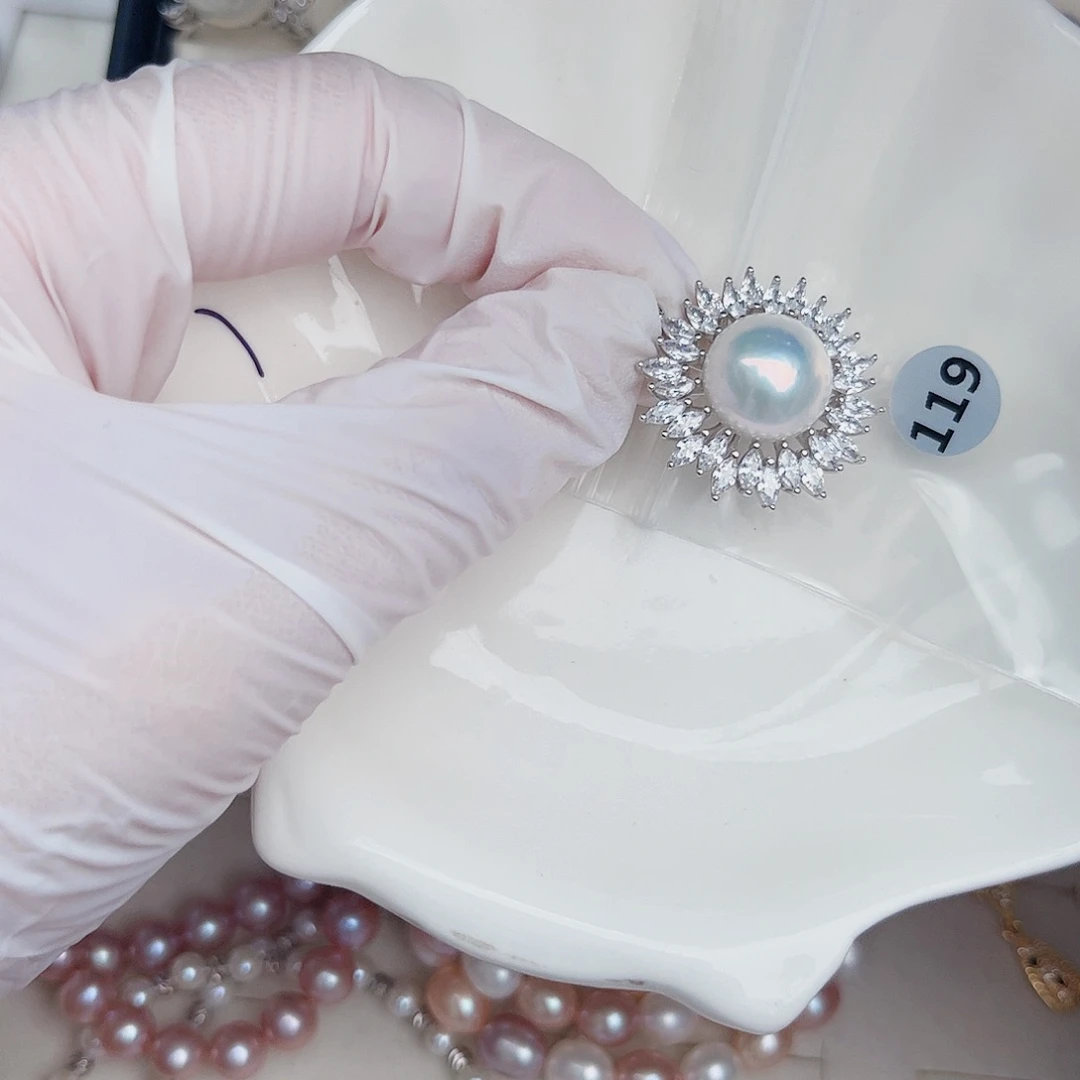 淡水珍珠银S925镶嵌颈饰