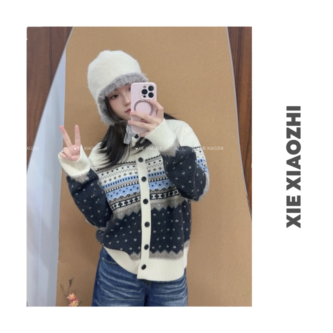 【雪野童话】针织时尚百搭毛衫针织衫韩版小香风女开衫女毛针织衫