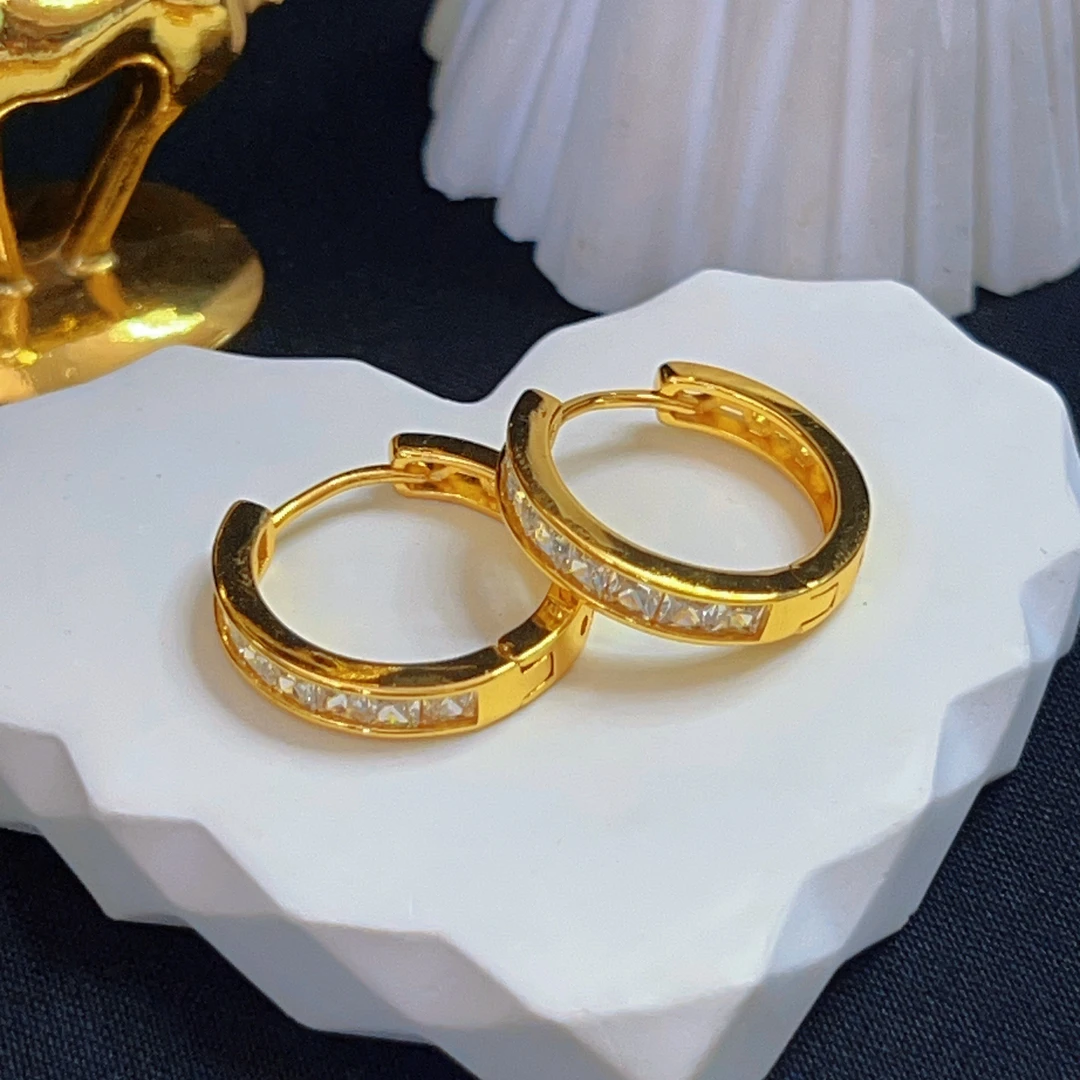 铜合金锆石耳饰 哈尼西牧时尚百搭耳环#0008675