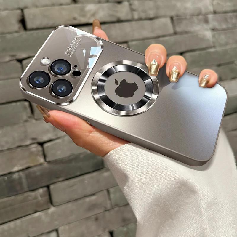 适用iPhone17手机壳大视窗AG纳米磨砂磁吸漏标放大镜苹果16保护套